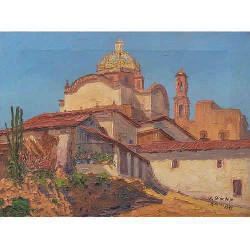 ARTURO MENDOZA, Sin título, Firmado y fechado México 1947, Óleo sobre tela, 30.5 x 40.7 cm