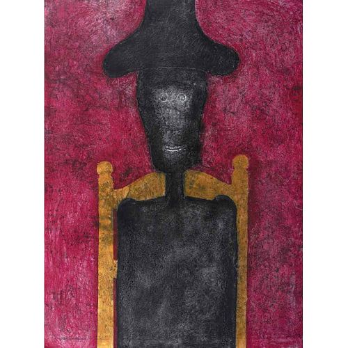 RUFINO TAMAYO, Hombre en negro, 1976, Firmada, Mixografía 5 / 140, 76 x 57 cm medidas totales