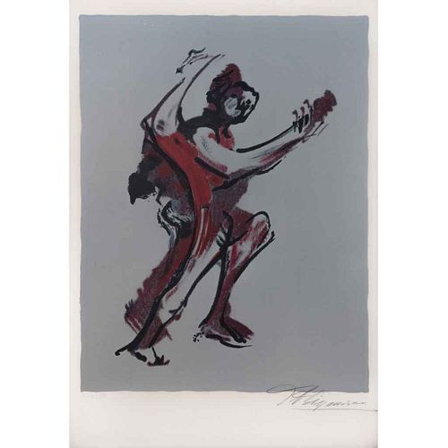 DAVID ALFARO SIQUEIROS, Sin título VI, de la suite Prison Fantasies Portfolio I, 1973, Firmada, Litografía 226/250, 56 x 38 cm totales