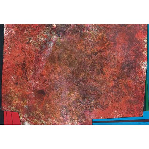 GUNTHER GERZSO, Negro - Rojo - Azul - Verde, Firmada y fechada 74 Litografía 26 / 90, 51 x 76 cm medidas totales