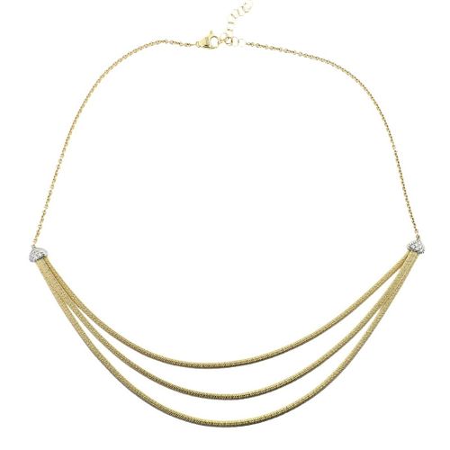 Marco Bicego Cairo Diamond 18k Gold Three Strand Necklace