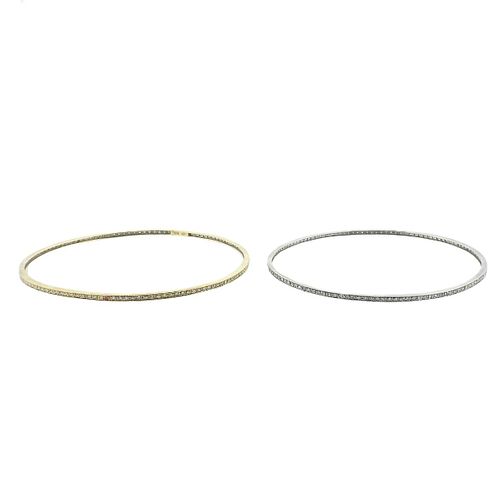 14k Gold Diamond Bangle Bracelet Set 