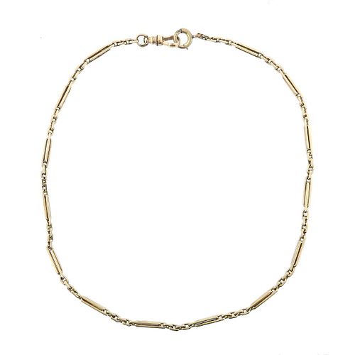 Antique Victorian 14k Gold Fob Chain Necklace