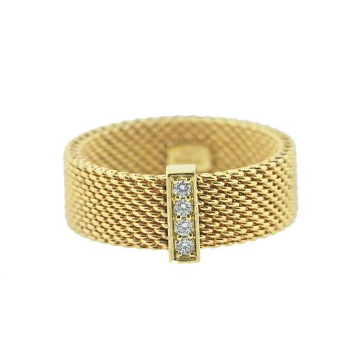 Tiffany & Co Somerset 18k Gold Diamond Band Ring