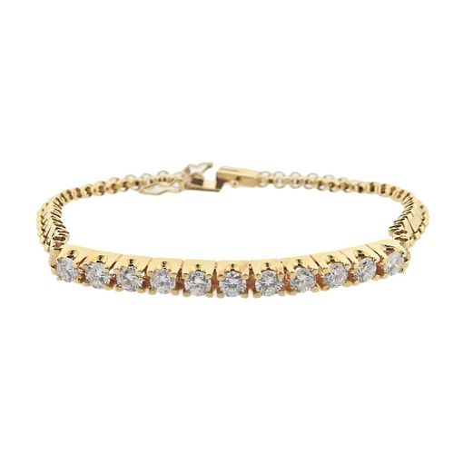 14k Gold Diamond Bar Link Bracelet 