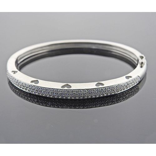 Platinum 18k Gold Diamond Bangle Bracelet