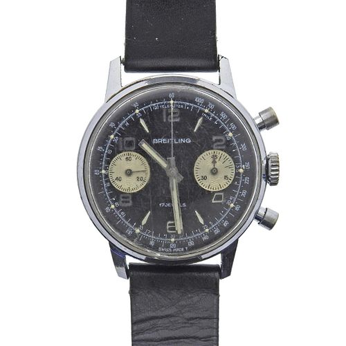 Vintage Breitling Stainless Steel Chronograph Manual Wind Watch 9121