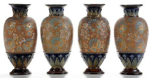 Four Doulton Tapestry Vases of Same