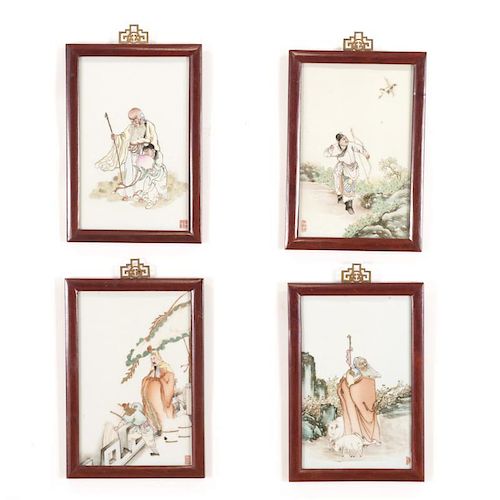 Set (4) Chinese porcelain plaques