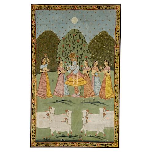 Indian School, large painting on cloth