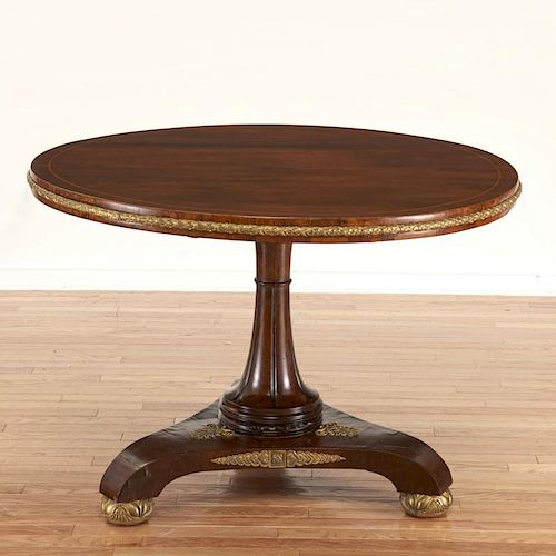 Regency style gilt bronze mounted center table