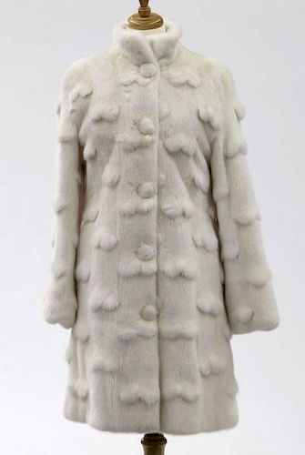 White mink stroller length dress coat