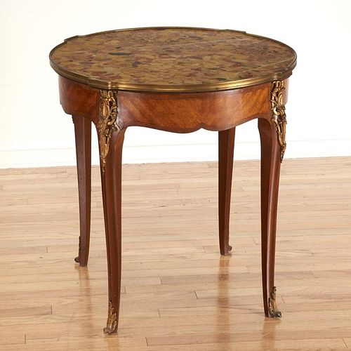 Louis XV style bronze mounted marble top table