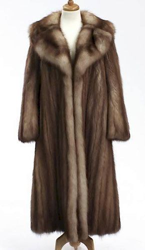 Vintage Stone Marten fur full length coat