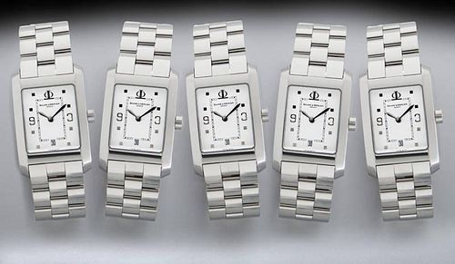 (5) Gents stainless Baume & Mercier wrist watches,