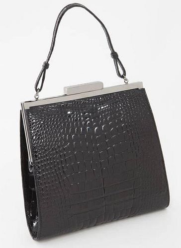 Tanner Krolle black alligator handbag