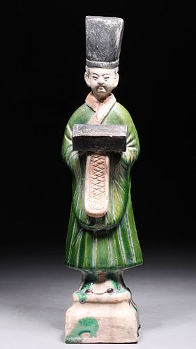 Chinese Ming Dynasty Pottery Standing Attendant