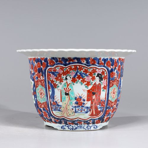 Chinese Blue & Red Porcelain Planter