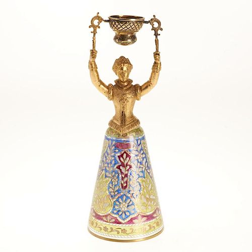 Continental gilt metal and glass marriage cup