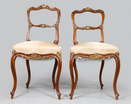 Carved French Louis XV Parlor Chairs