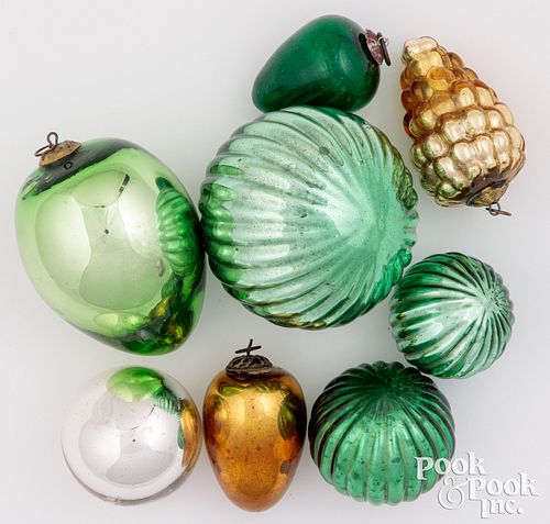 Eight Kugel ornaments