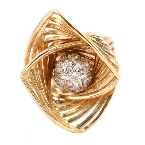 Lalaounis 18k Gold & Diamonds Vintage Ring