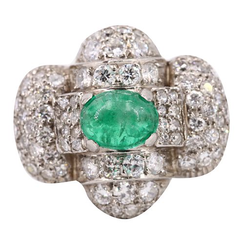 Diamonds & Emerald 18k Gold Ring