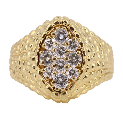 Fred Paris 18k Gold Ring with Diamonds