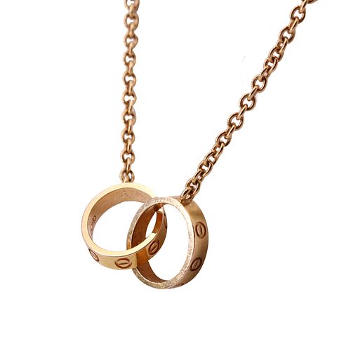 Cartier Love Necklace Interlocking 18k Rose Gold