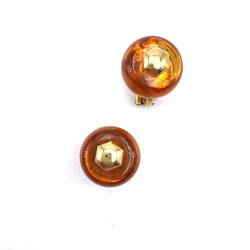 Marina B Citrine Ball Clip 18k Gold Earrings
