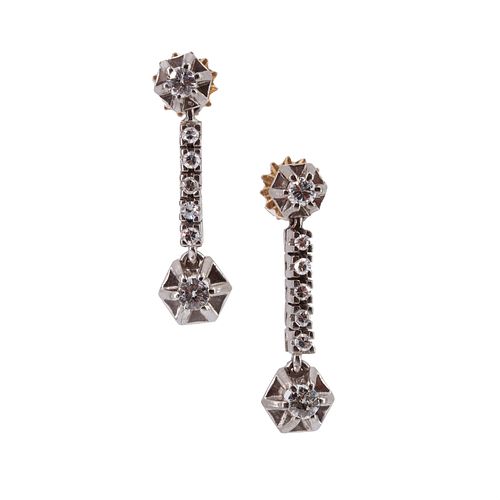 Drop Earrings in Platinum with Diamonds