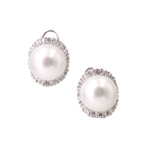Pearl & Diamonds 18k Gold Earrings