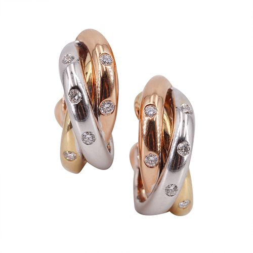 Cartier Diamonds 18k Gold  Trinity Earrings