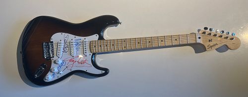 Pink Floyd signed sunburst strat style guitar
