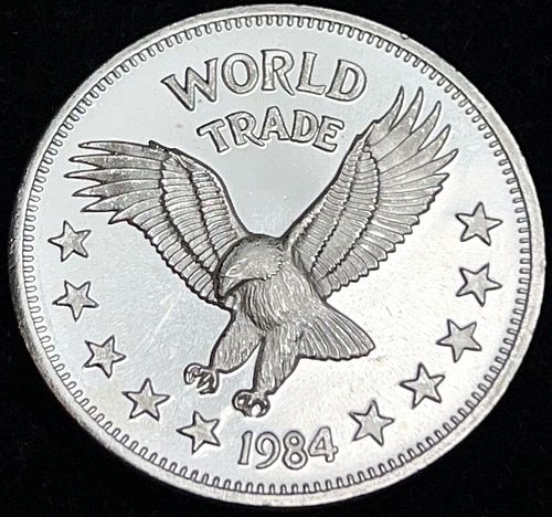 1984 One World Trade Unit Silver Proof 1 ozt .999