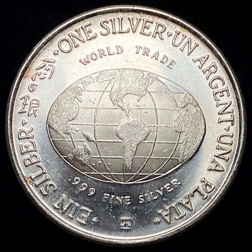 Argent Una Plata Ein Globe 1 ozt .999 Silver Trade Unit