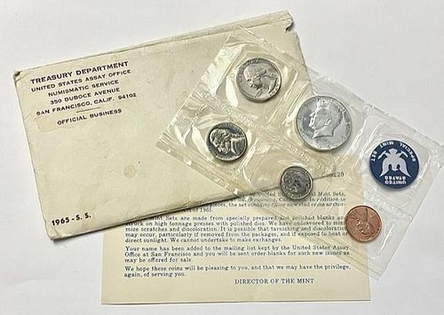 1965 United States Mint Proof Set (5-Coins)