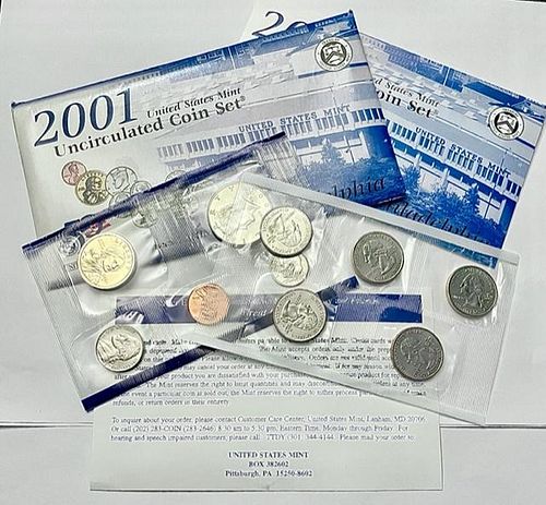 2001 U.S. Mint Philadelphia Uncirculated (10) Coin Set