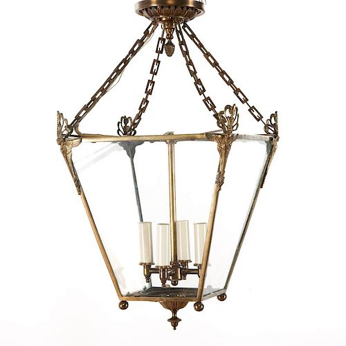 Neo-Classical style gilt metal hall lantern