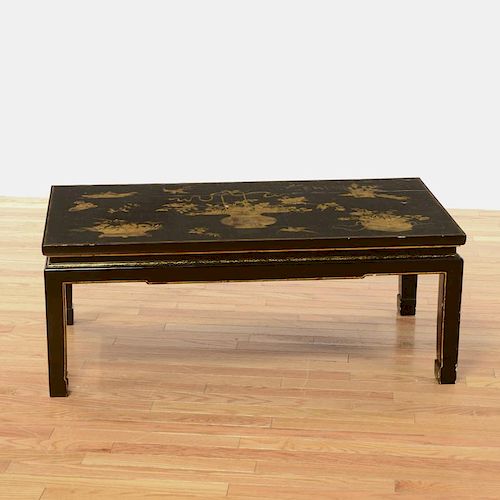 Black japanned gilt lacquer low table