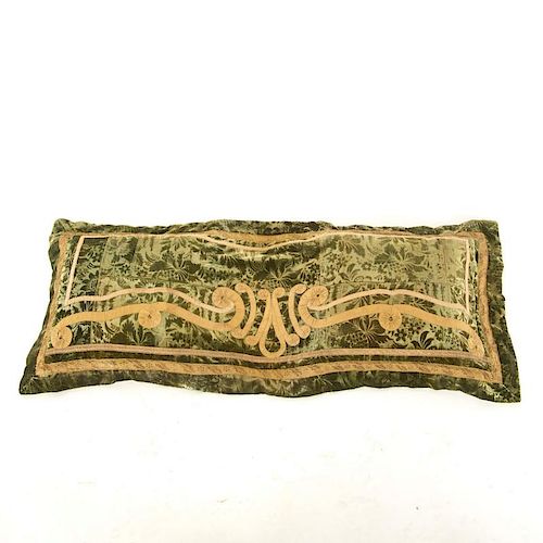 Antique Italian silk velvet pillow cover