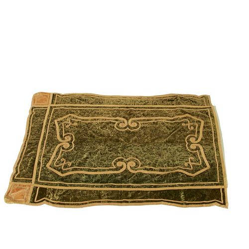 Antique Italian silk velvet bed coverlet
