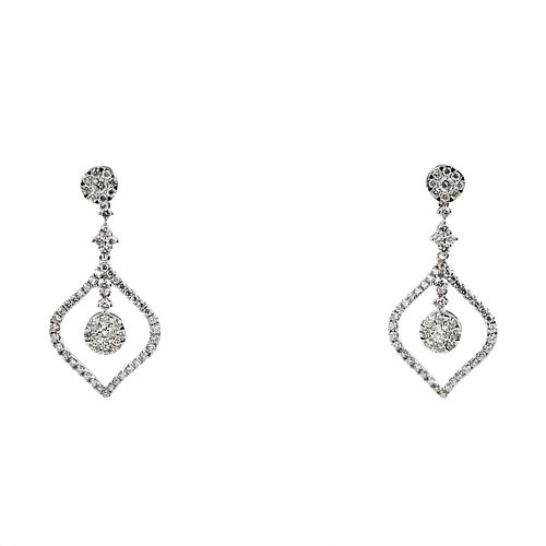 White gold earrings with diamonds. Giorgio Visconti.