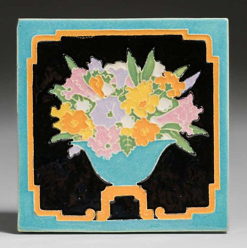Claycraft - Los Angeles Art Deco Floral Tile c1920s