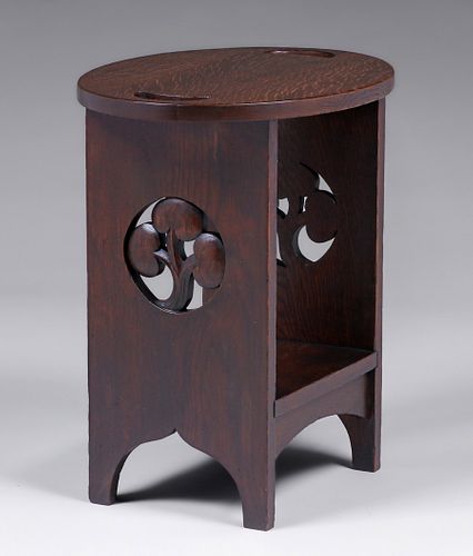 David Kendall - Phoenix Furniture Co Clover Cutout Taboret c1900
