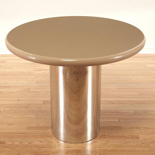 Karl Springer style chrome, acrylic dining table