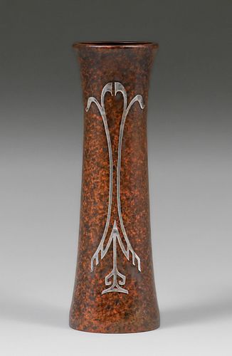 Silvercrest Sterling on Bronze #B1021 Overlay Vase c1920