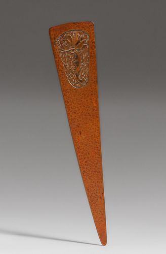Arts & Crafts Hammered Copper Acid-Etched Letter Opener c1910