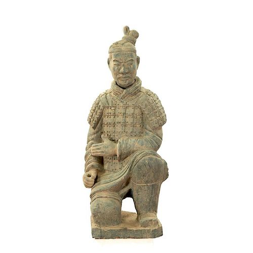 Near life-size Xian style terra-cotta warrior