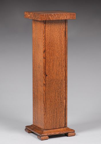 Mission Oak Square Pedestal Cabinet c1910